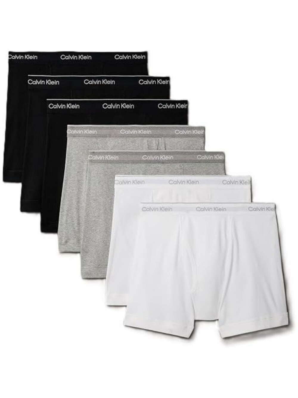Calvin Klein Men’s Boxer Briefs 7- Pack — Black, Gray & White